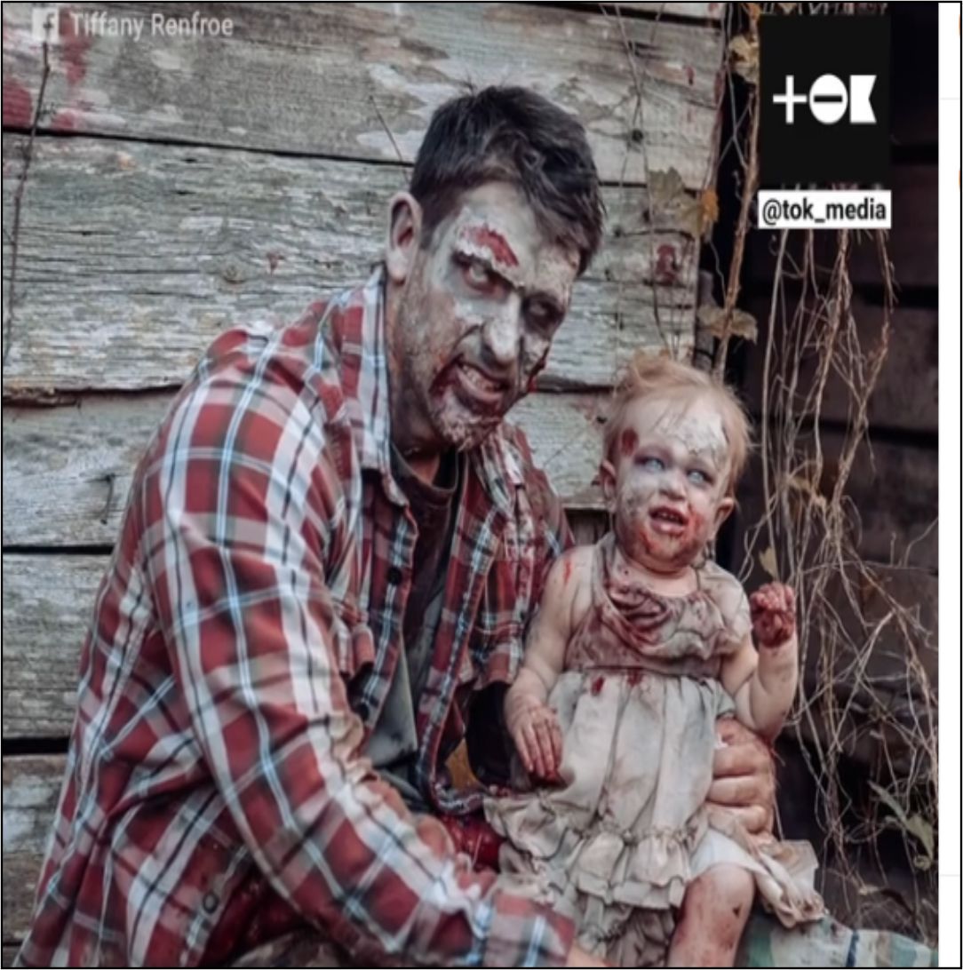 Родители устроили кровавый фотосет для малышки на Хеллоуин