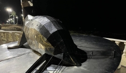 Вандалы разбирают на части фигуру тюленя на набережной Актау