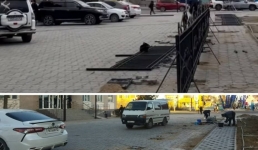 «Преграду» для пешеходов демонтировали в центре Актау