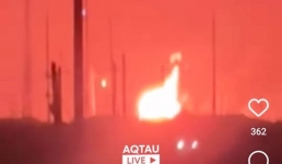 Крупный пожар на магистральном газопроводе произошел в Бейнеу