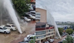 В Павлодаре столб воды поднялся на уровень многоэтажки