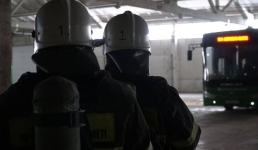 Пожарные Павлодара тушили «горящий» электробус