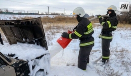 В селе Павлодарской области сгорел автомобиль