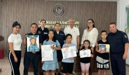 В Павлодаре дети полицейских рисовали себя и родителей
