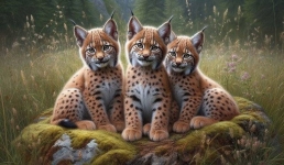 Павлодарские лесники засняли рысят у логова