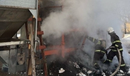 В Павлодаре горела зерносушильная установка