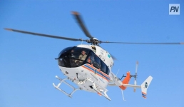 В Павлодарской области вертолёт МЧС эвакуировал пациента с инфарктом