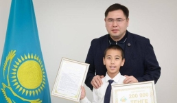 Школьника-международника поблагодарили от имени Асаина Байханова