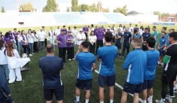 Партия «Әділет» провела предвыборную встречу с футболистами «Иртыша»