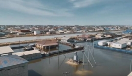 С помощью дрона МЧС показало масштабы наводнения в Кульсары