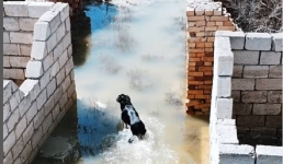Затопленное кладбище в Кульсары снял на видео блогер из Актау