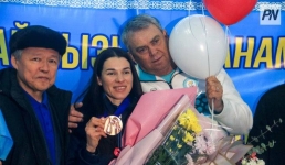 «Бронза» китайского биатлона прибыла в Павлодар