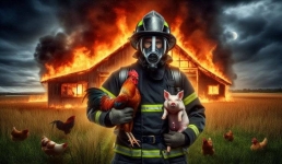 Огнеборцы Аксу спасли свиней и кур