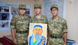 В Павлодаре гвардейцы изобразили великого Абая