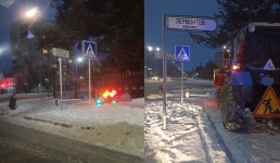 В Павлодаре от дорожной техники пострадал светофор