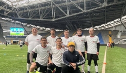 Павлодарские журналисты сыграли на главной футбольной арене страны