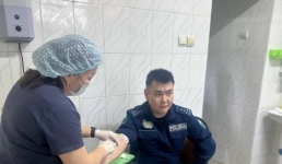 В Павлодаре ряды доноров пополнили полицейские