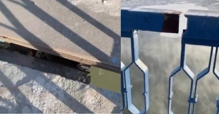 В Павлодаре на мосту через Иртыш из-за холода образовалась щель