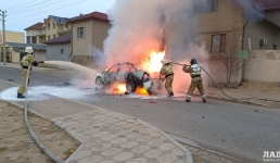 Причина возгорания автомобиля устанавливается дознователями Актау